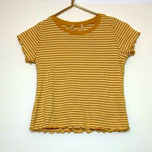 Orange With White Strips Crop Top